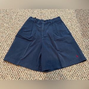 Polo Ralph Lauren Navy Pleated Shorts Size 8 27” Waist
